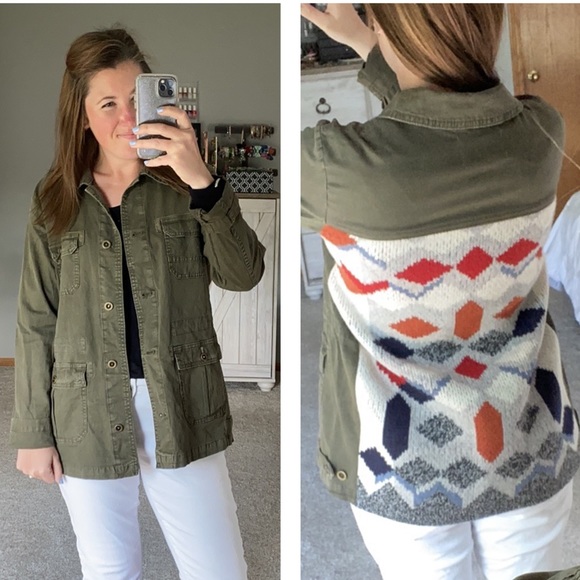 Anthropologie Jackets & Blazers - Anthropologie Army Knit Back Cargo Jacket